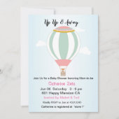 熱パーソナライズされた気球の赤ちゃんシャワー 招待状 (正面)