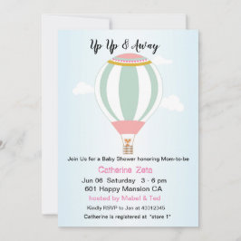 熱パーソナライズされた気球の赤ちゃんシャワー 招待状