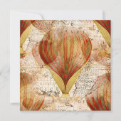 熱ビクトリアン気球のスチームパンクコラージュ カード (正面)