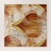 熱ビクトリアン気球のスチームパンクコラージュ ジグソーパズル (横)