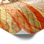 熱ビクトリアン気球のスチームパンクコラージュ ポスター (角)