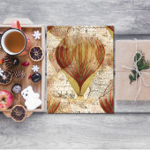 熱ビクトリアン気球のスチームパンクコラージュ ポストカード