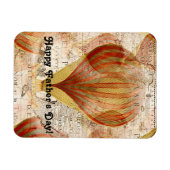 熱ビクトリアン気球のスチームパンクコラージュ マグネット (横)