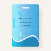 熱ビートブルーメディカルハートビートバーチカルフォトID バッジ (裏面)