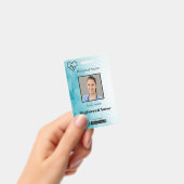 熱ビート生存線の幾何学的な写真ID バッジ (手持ち)