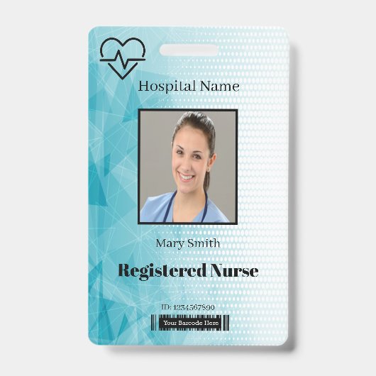 熱ビート生存線の幾何学的な写真ID バッジ (表面)