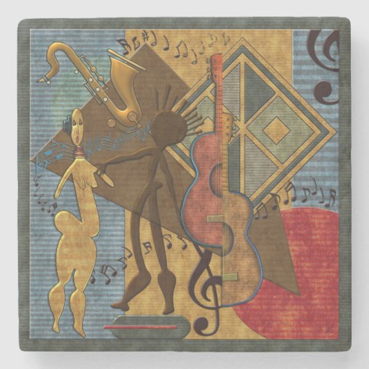 熱ファンキーいジャズ大理石 ストーンコースター (正面)