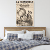 熱フランスの気球におけるバルーンの彫像 キャンバスプリント (インサイチュ (寝室))