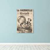 熱フランスの気球におけるバルーンの彫像 キャンバスプリント (インサイチュ (ウッドフロア))