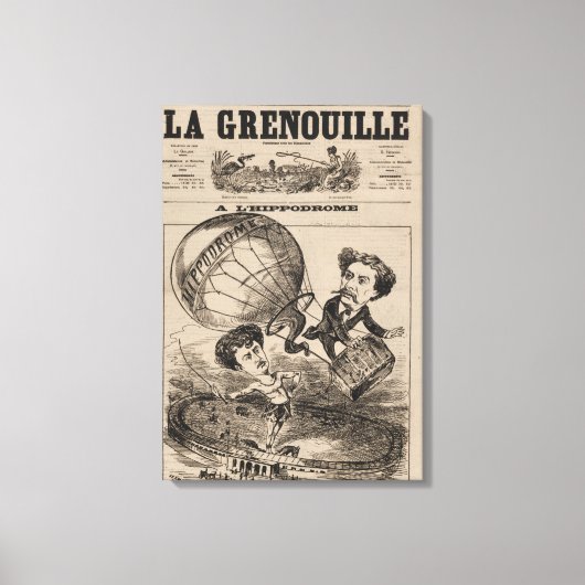 熱フランスの気球におけるバルーンの彫像 キャンバスプリント (正面)