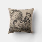 熱フランスの気球におけるバルーンの彫像 クッション (裏面)