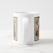 熱フランスの気球におけるバルーンの彫像 ジャンボコーヒーマグカップ (裏面)