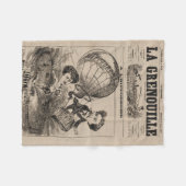 熱フランスの気球におけるバルーンの彫像 フリースブランケット (正面(横))