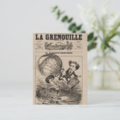 熱フランスの気球におけるバルーンの彫像 ポストカード (スタンド正面)