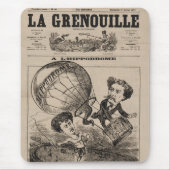 熱フランスの気球におけるバルーンの彫像 マウスパッド (正面)