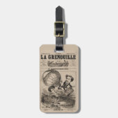 熱フランスの気球におけるバルーンの彫像 ラゲッジタグ (正面縦)