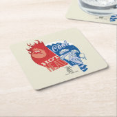 熱ミザー熱ヘッドと雪ミザークール氏 スクエアペーパーコースター (アングル)