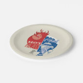 熱ミザー熱ヘッドと雪ミザークール氏 ペーパープレート (アングル)