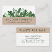 熱モダン帯の葉が自家栽培の屋内植物 名刺 (正面/裏面)