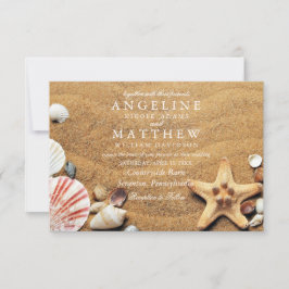 熱モダン帯ビーチヒト結婚デ海カード 招待状