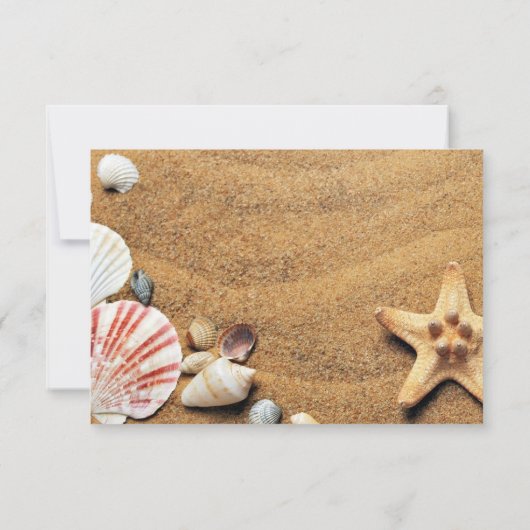 熱モダン帯ビーチヒト結婚デ海カード 招待状 (裏面)