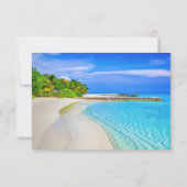 熱モダン帯ビーチ海の結婚カード 招待状 (裏面)