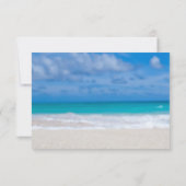 熱モダン帯ビーチ海の結婚カード 招待状 (裏面)