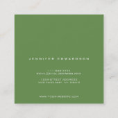 熱モダン帯水葉色プロフェッショナル スクエア名刺 (裏面)