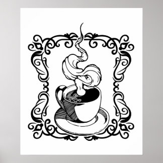 熱リラックスいコーヒーを飲んで ポスター