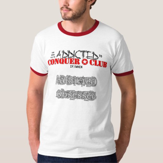 熱中されるか、または取りつかれているカスタム Tシャツ (正面)