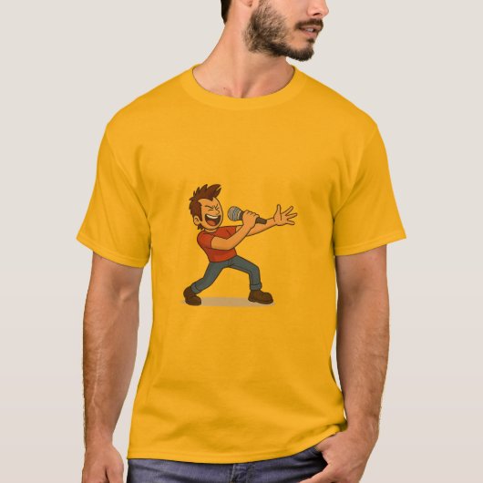 熱唱する歌手 Tシャツ (正面)