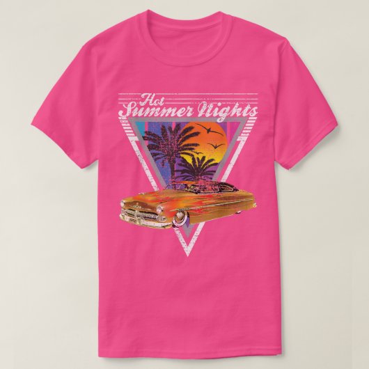 熱夏の夜80s熱帯ヴィンテージレトロリード tシャツ (デザイン正面)
