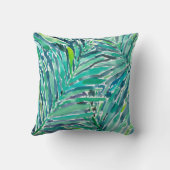 熱帯おおいのやしジャングルの水彩画パターン クッション (裏面)