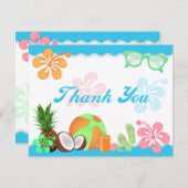 熱帯おもしろいはメッセージカード感謝していしています サンキューカード (正面/裏面)