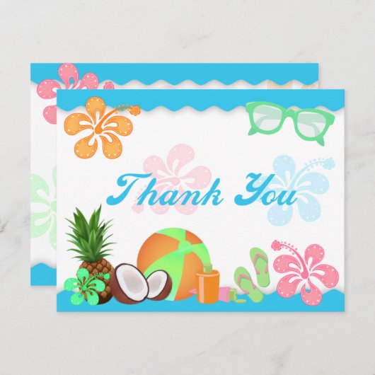 熱帯おもしろいはメッセージカード感謝していしています サンキューカード (正面/裏面)