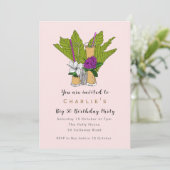 熱帯おもしろいカラフル50バースデーカクテルパーティー 招待状 (スタンド正面)