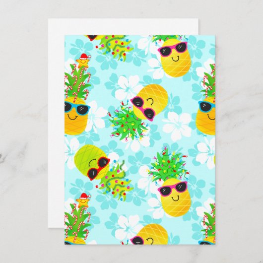 熱帯おもしろいクリスマスパイナップル シーズンカード (正面/裏面)