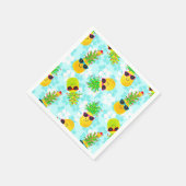 熱帯おもしろいクリスマスパイナップル スタンダードカクテルナプキン (角)