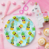 熱帯おもしろいクリスマスパイナップル ペーパープレート (パーティー)