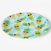 熱帯おもしろいクリスマスパイナップル ペーパープレート (アングル)