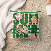 熱帯おもしろいストライプ夏 クッション (ブランケット)