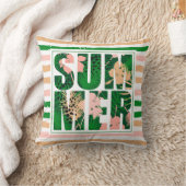 熱帯おもしろいストライプ夏 クッション (ブランケット)