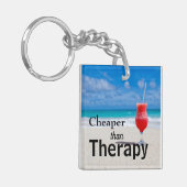 熱帯おもしろいビーチフォトタイポグラフィ キーホルダー (正面左)