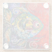 熱帯おもしろいフィッシュガラスコースター ガラスコースター (裏面)