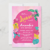 熱帯およびカラフルルアウ(ハワイ式宴会) 招待状 (正面)