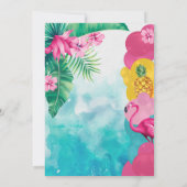 熱帯およびカラフルルアウ(ハワイ式宴会) 招待状 (裏面)