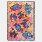 熱帯および金魚のデザインの投球毛布 スローブランケット (正面縦)