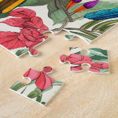 熱帯お洒落カラフルジャングルの鳥が難しい ジグソーパズル (側面)