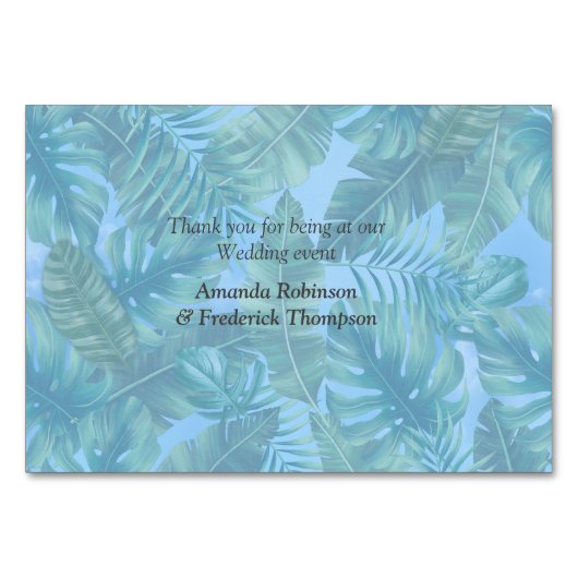 熱帯お洒落味のファンタジーの世界 テーブルナンバー (裏面)