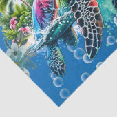 熱帯お洒落海カラフル亀花模様 薄葉紙 (詳細)